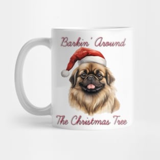 Christmas Pekingese Dog in Santa Hat Mug